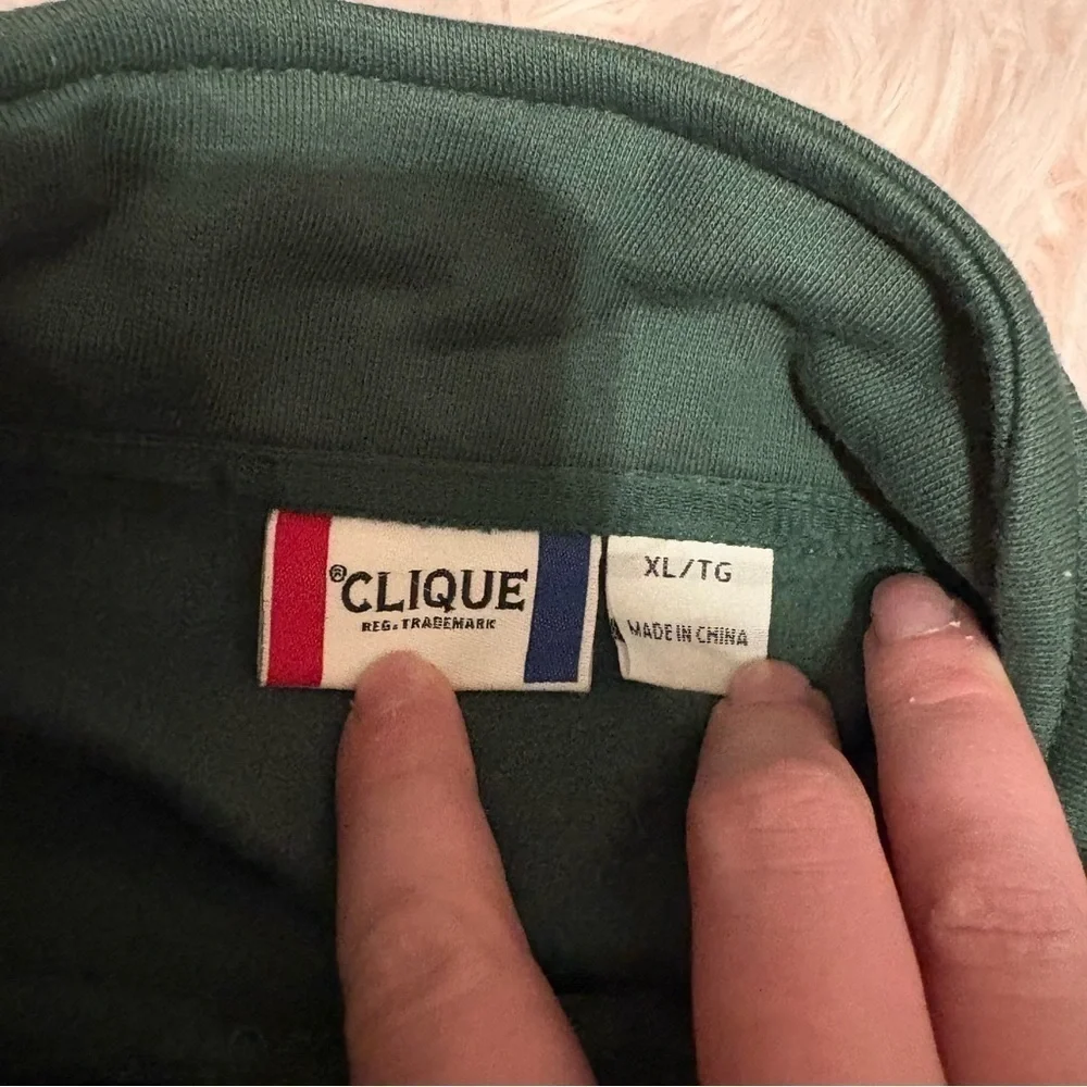 Irish Green Zip-Up Jacket XL Sweatshirt Clique Notre Dame Ireland